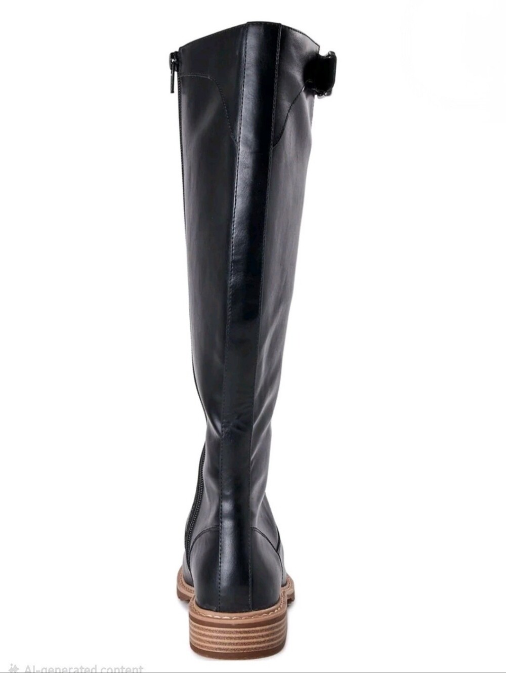 Time and Tru Tall Riding Boots Black Buckle Equestrian Knee High Size 10 NWOT - Picture 2 of 12